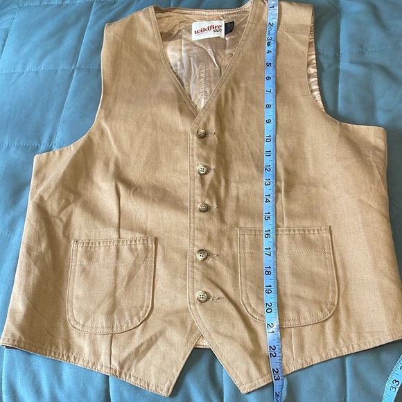Desert Western Rodeo Levi’s Wildfire Vest Med Tan 70s Cowboy Neutral Rugged VTG - Picture 15 of 15